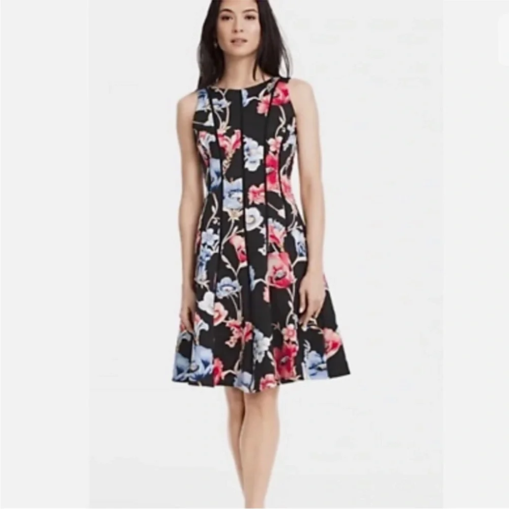 White House Black Market Floral Fit & Flare Dress - Picture 1 of 16